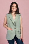 Sleeveless Blazer - Mint