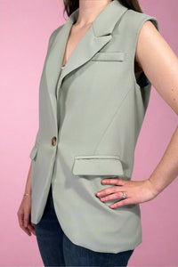 Sleeveless Blazer - Mint