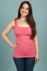 Side Ruched Tank Top - Pink