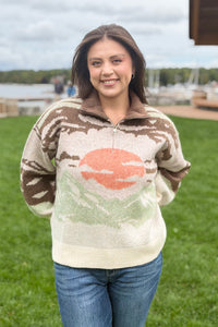 Mountain Half-Zip Sweater - Mocha