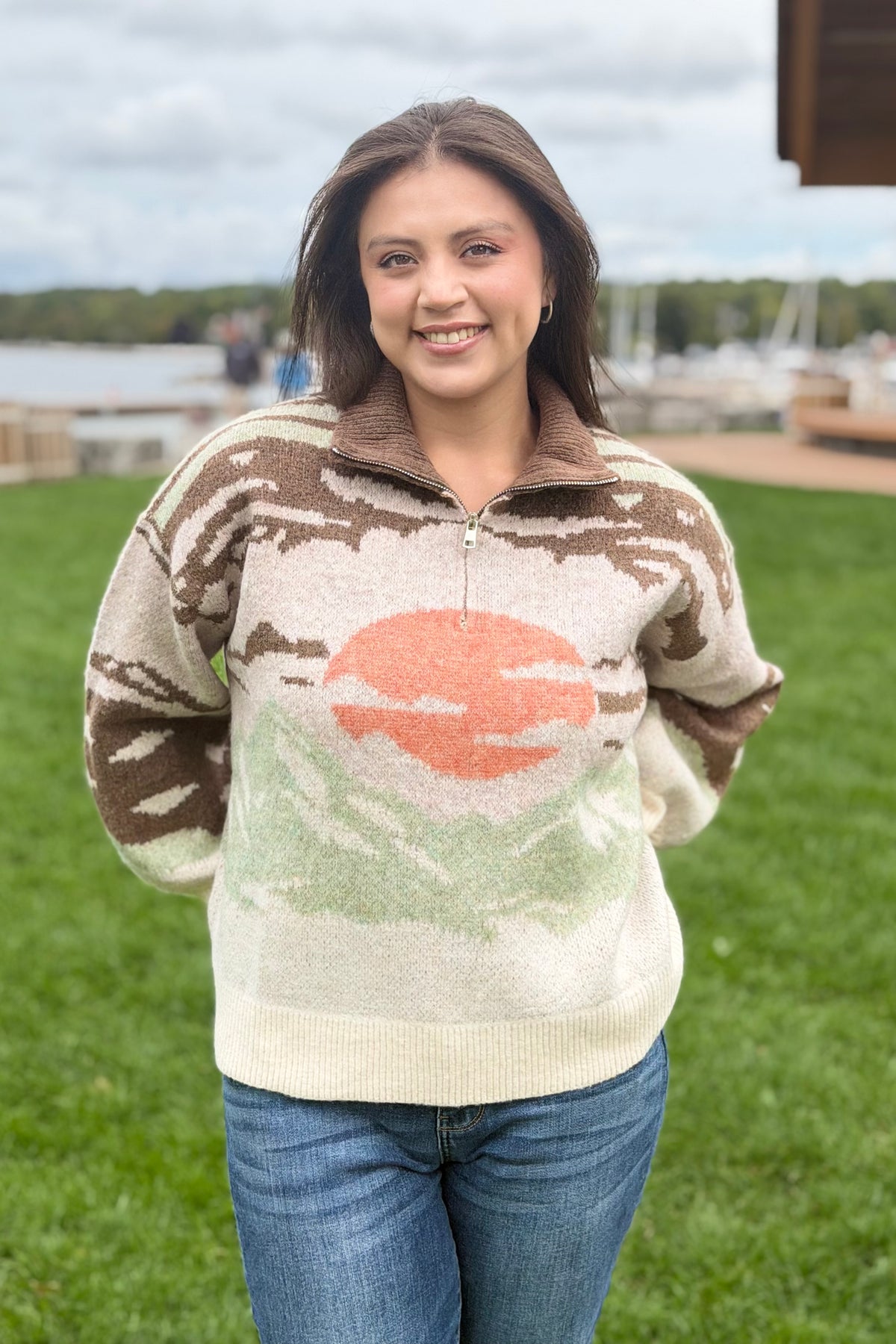 Mountain Half-Zip Sweater - Mocha