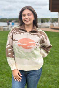 Mountain Half-Zip Sweater - Mocha