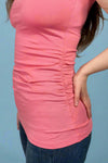 Side Ruched Tank Top - Pink