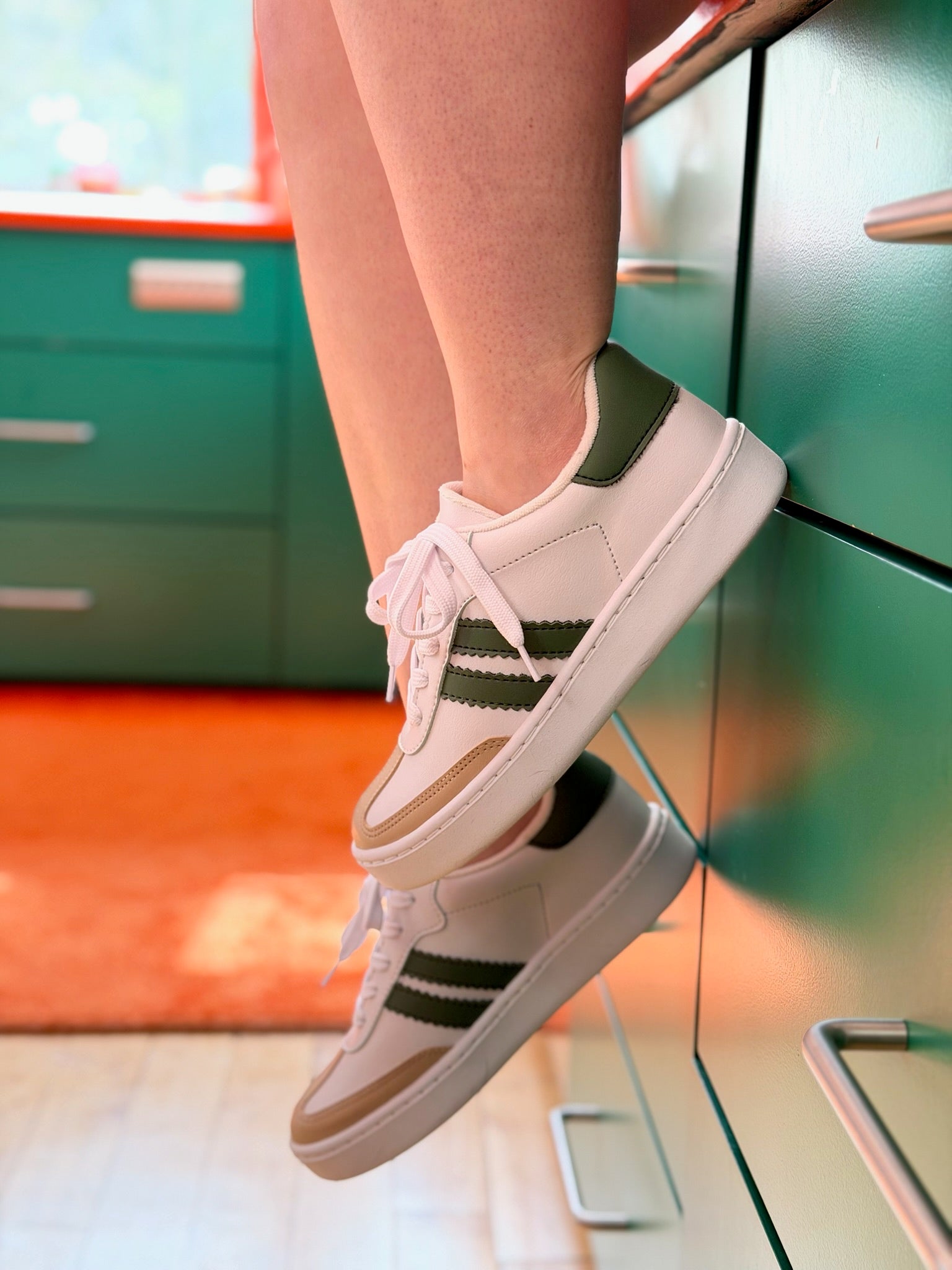 Miel 73 Stripe Sneaker - Green