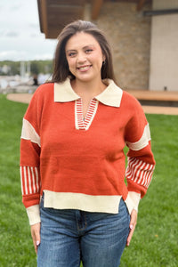Western Inspired Sweater - Rust