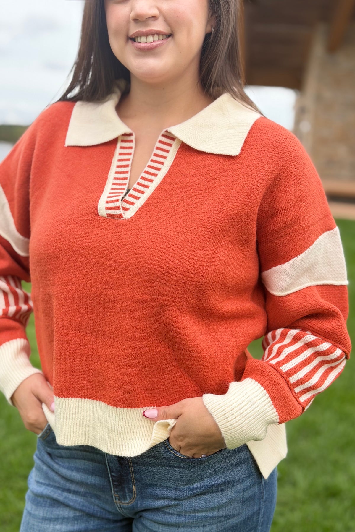 Western Inspired Sweater - Rust