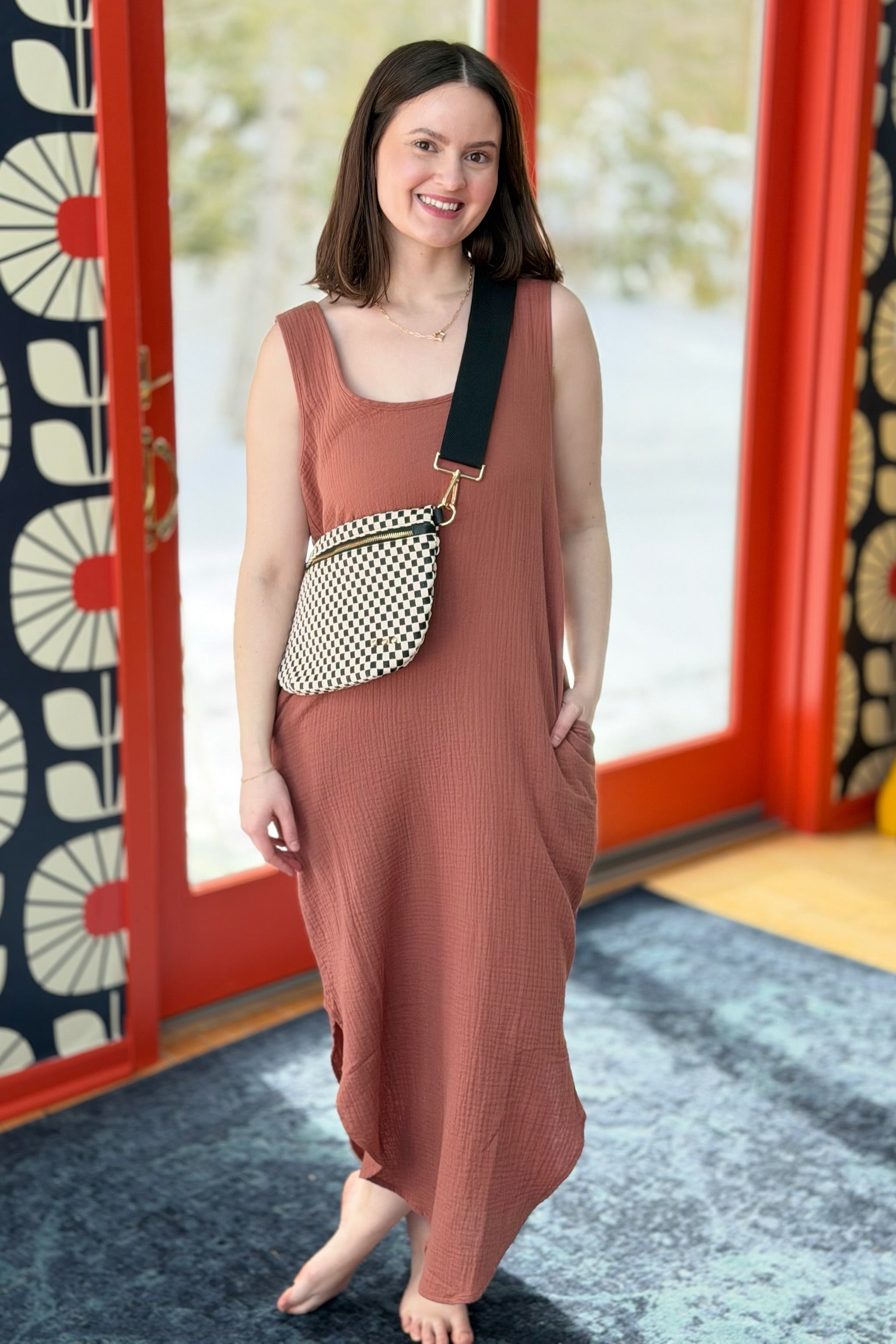 Round Hem Daisy Dress - Terracotta