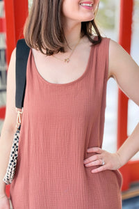Round Hem Daisy Dress - Terracotta
