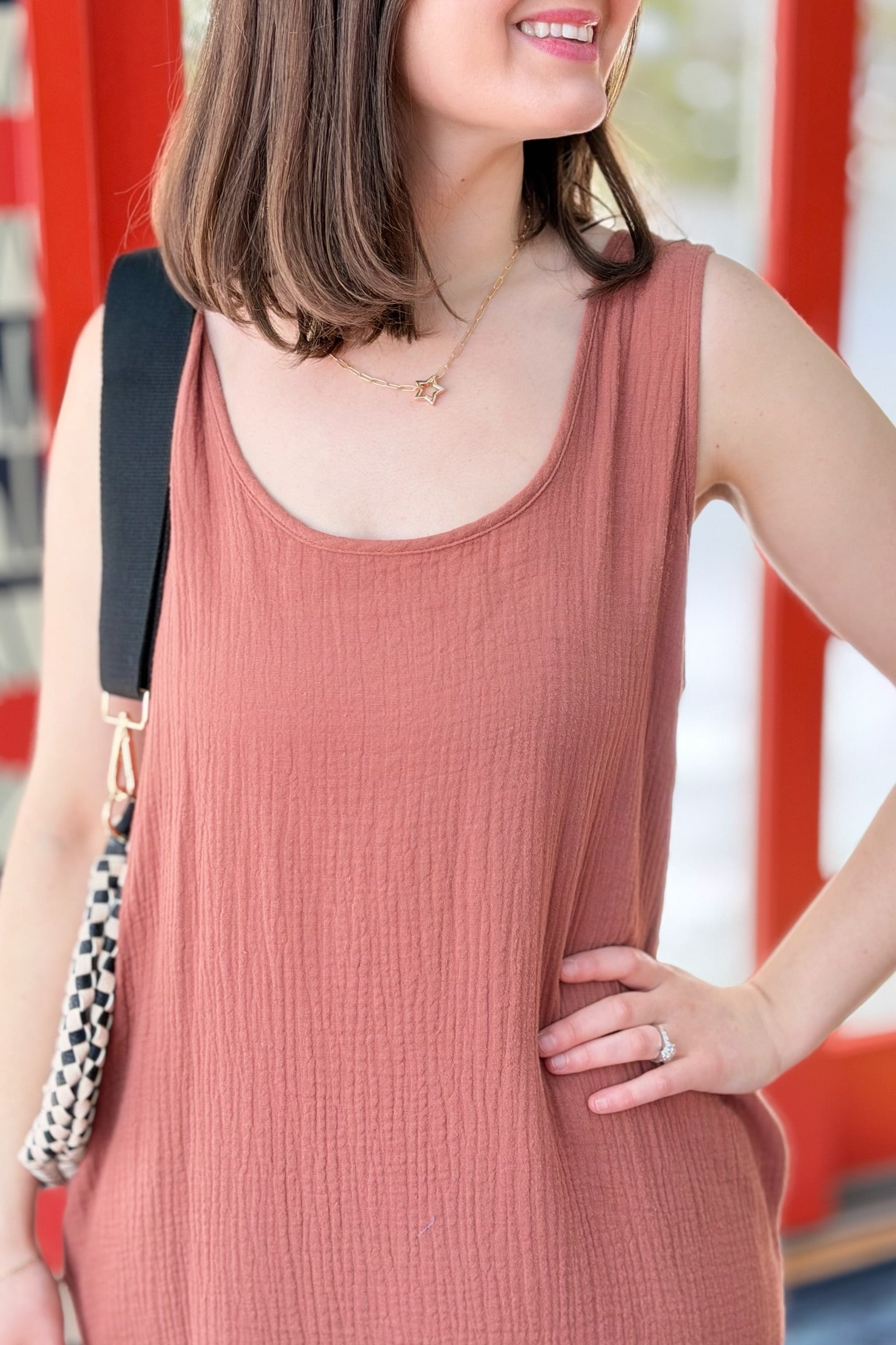 Round Hem Daisy Dress - Terracotta