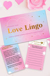 Set of 100 cards of thought-provoking questions and romantic love quotes to share to learn your love language.