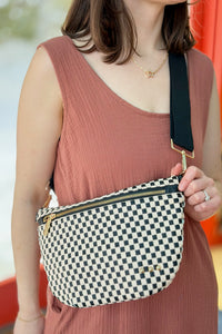 Westlyn Woven Bum Bag - Checkered Black