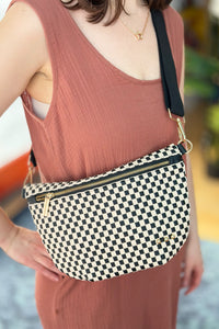 Westlyn Woven Bum Bag - Checkered Black