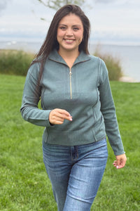 Half Zip Sweater - Jade