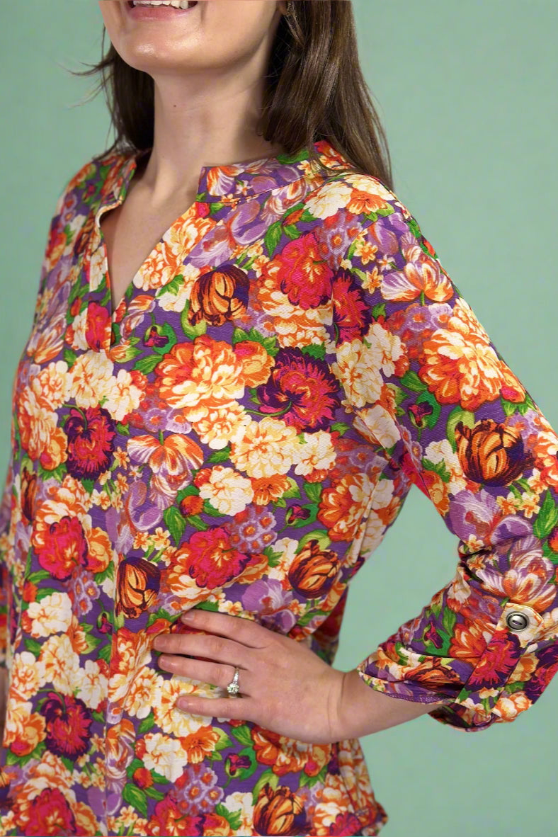 Lizzy Top - Lavender Floral