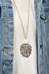 Monstera Pendant  Necklace Gold