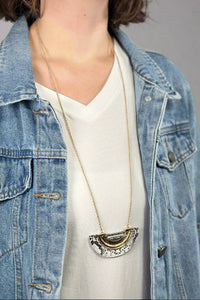 Snakeskin Pendant Necklace Gold