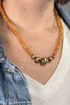 Wood Beaded Short Necklace