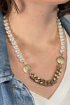 Pearls & Smiles Chain Necklace