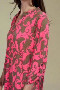 Lizzy Top - Neon Pink Paisley