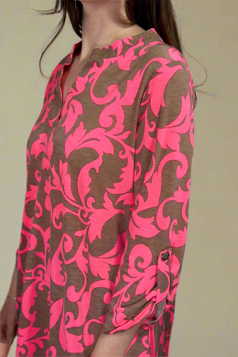 Lizzy Top - Neon Pink Paisley