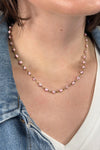 Evil Eye Beaded Necklace - Pink