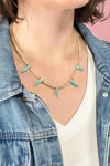 Aurora Tip Beaded Necklace - Teal