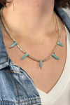 Aurora Tip Beaded Necklace - Teal