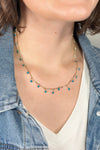 Chain Link Charm Necklace Turquoise