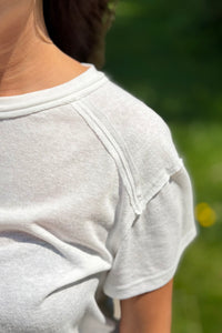 Junie Contrast Seam Top - White