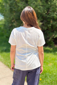 Junie Contrast Seam Top - White