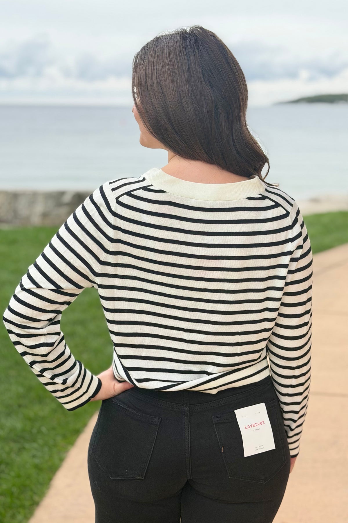 Heart Patch Stripe Cardigan