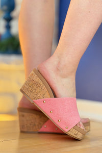 Blair Slip On Cork Platform - Coral