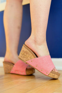 Blair Slip On Cork Platform - Coral
