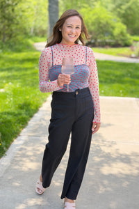 High Waist Cropped Pants - Black