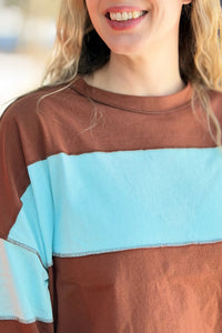Bold Stripe Long Sleeve Top - Chocolate Sky