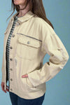 Washed Twill Distressed Jacket - Beige