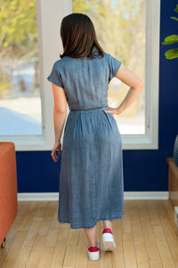 Chambray Button Down Dress - Denim