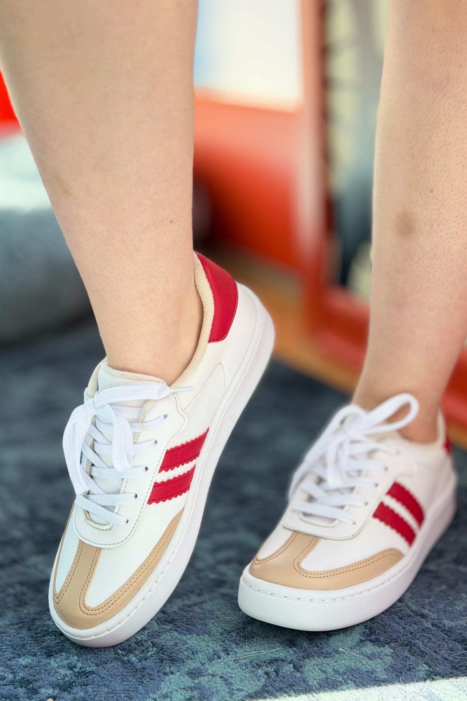 Miel 73 Stripe Sneaker - Red