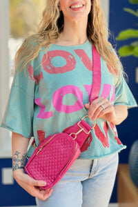 Waverly Woven Sling Bag - Fuchsia