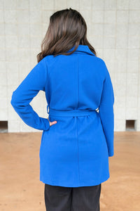 Open Front Wrap Coat - Cobalt Blue