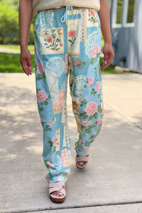 Barrel Leg Floral Jogger Pants