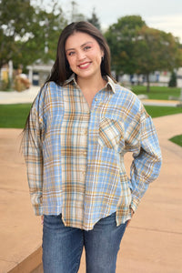 Kambrie Plaid Flannel Shirt - Tan
