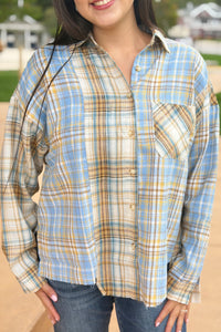 Kambrie Plaid Flannel Shirt - Tan