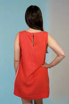 Scoop Neck Shift Dress - Coral