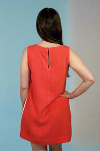 Scoop Neck Shift Dress - Coral