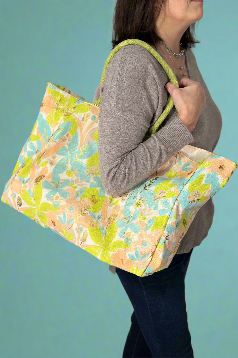 Canvas Tote Bag Yellow Floral