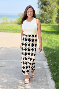 Crochet Diamond Midi Skirt