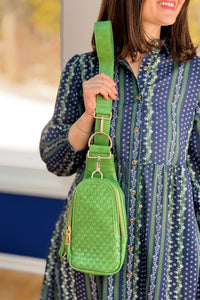 Waverly Woven Sling Bag - Emerald