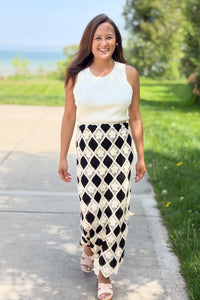 Crochet Diamond Midi Skirt