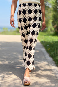 Crochet Diamond Midi Skirt